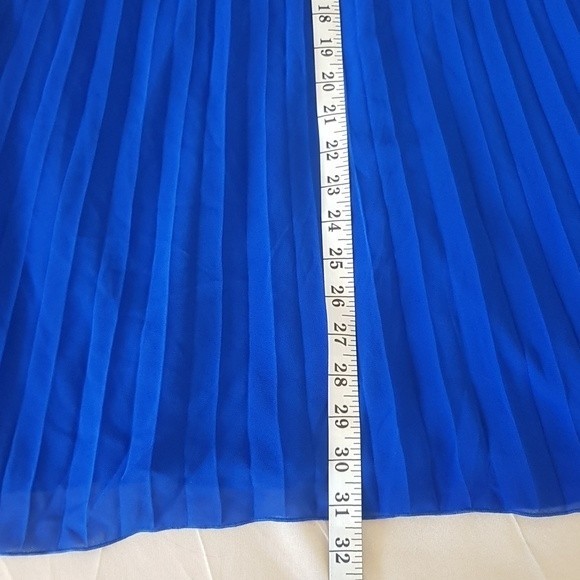 Sequin Hearts Blue Dress Prom Formal Holiday Accordion Shift Rhinestones Medium - Picture 12 of 12